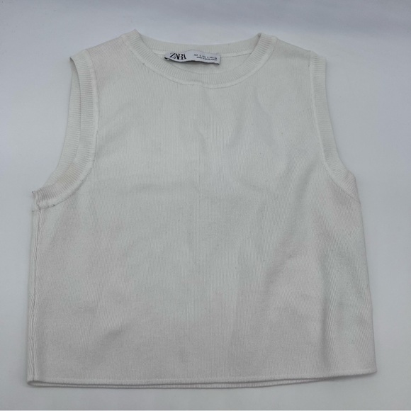 Zara Tops - Zara Cream Ribbed Knit Top